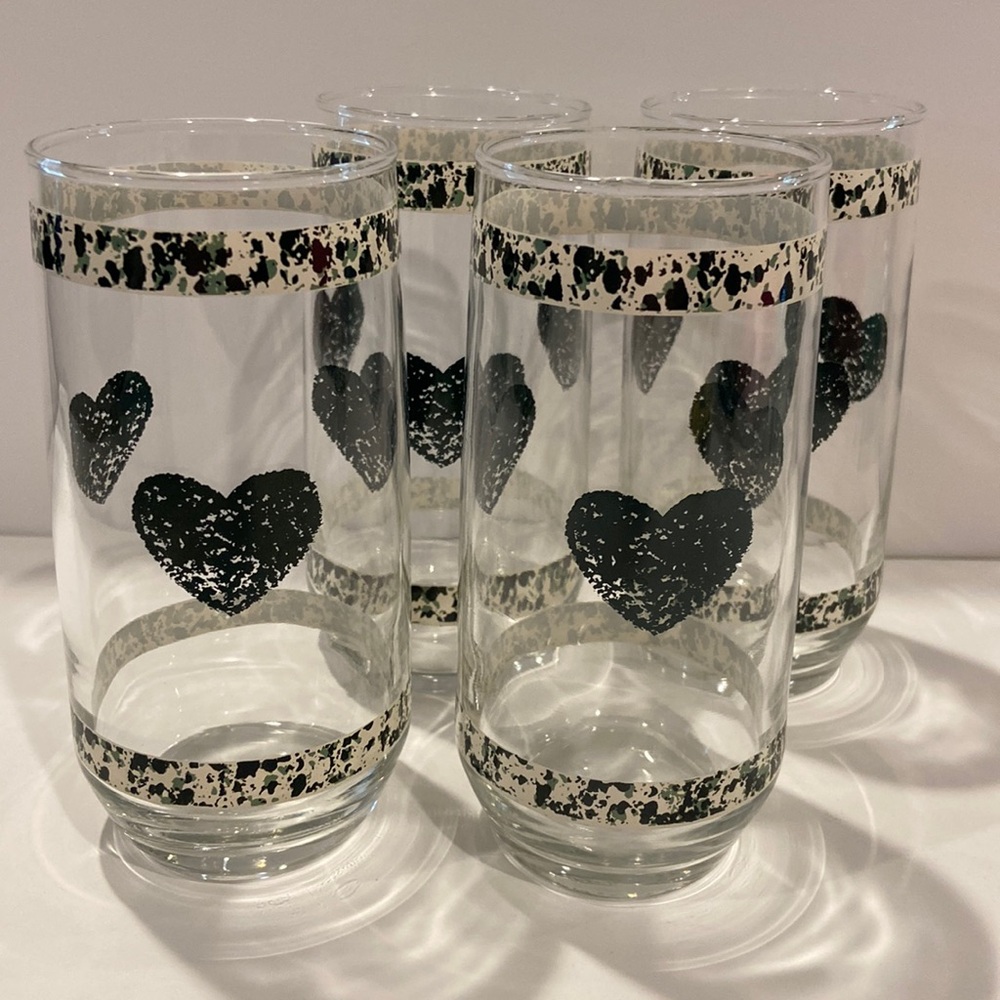 Set of 4 EUC Anchor Hocking Tienshan Country Cottagecore Water/Tea Glasses